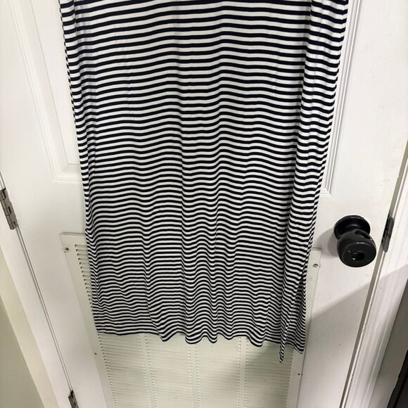 J. Jill Navy And White Stripe Maxi Dress Size Medium - Picture 4 of 7